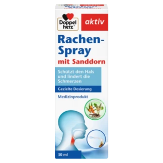 Abbildung der Produktverpackung Doppelherz aktiv Rachen-Spray Frontansicht